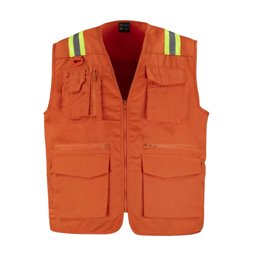 Chaleco Geologo Gabardina Dual HI Vis con cinta dia y noche